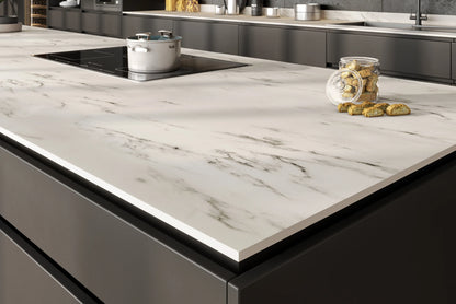 Lamura - 40mm White Veined Marble Laminate
